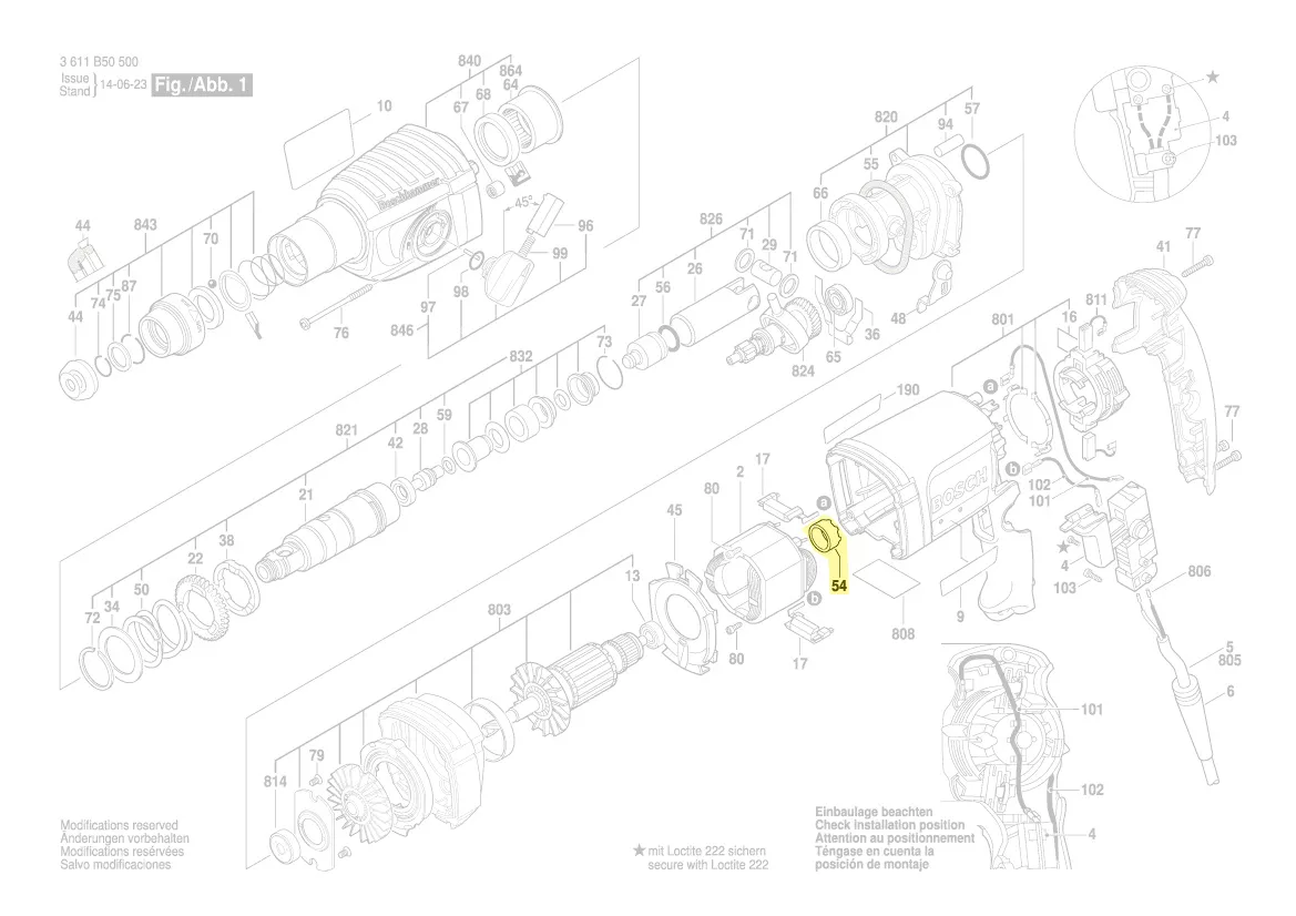 Douille caoutchouc Bosch réf. 1 610 502 012